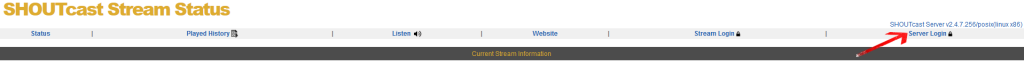 SHOUTcast V2 Server auf der SHOUTcast.com Plattform registrieren (Vor SHOUTcast v2.6) 1 SHOUTcast V2 Server Login